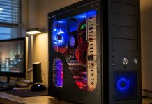 Modding obudowy komputera: okna, akryl i podświetlenie Komputer z oknem w bocznej ściance i kolorowym podświetleniem RGB